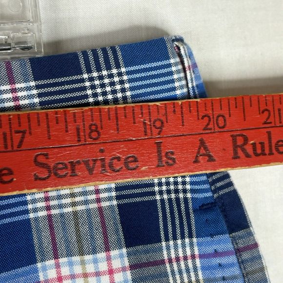 Peter Millar Golf Shorts Mens 40 Blue Plaid Cotton MS15B04 40x9 Casual Weekend - Picture 9 of 11
